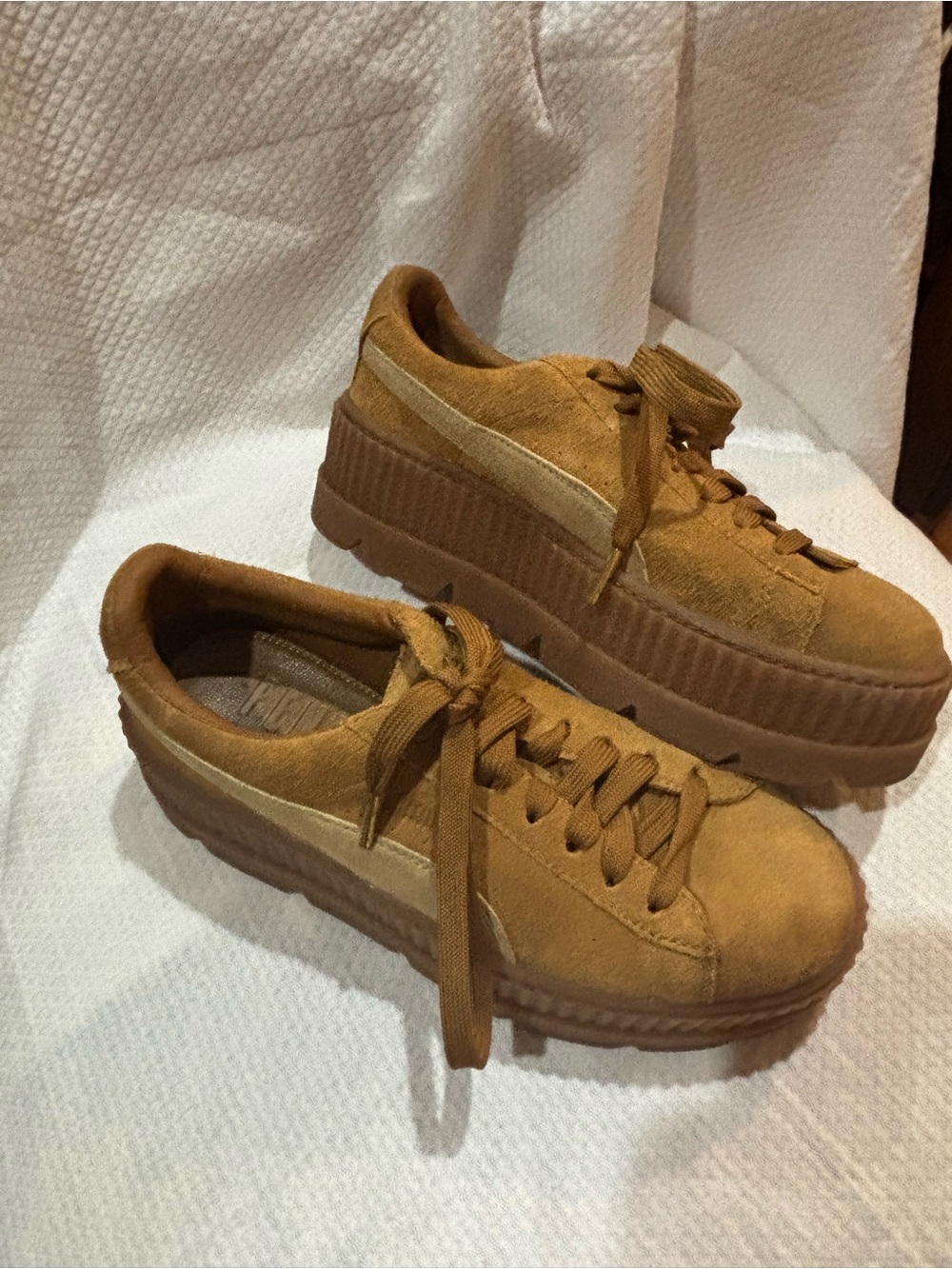 FENTY x Puma Rihanna Cleated Creeper Golden Brown Suede Women’s 8.5